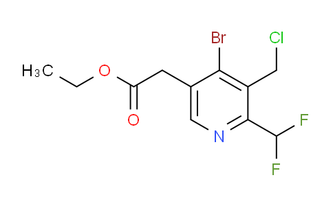 Ethyl 4-bromo-3-(chloromethyl)-2-(difluoromethyl)pyridine-5-acetate