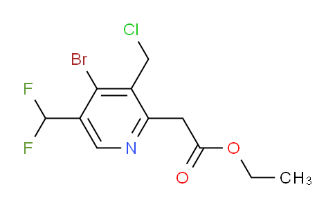 Ethyl 4-bromo-3-(chloromethyl)-5-(difluoromethyl)pyridine-2-acetate