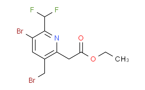 Ethyl 3-bromo-5-(bromomethyl)-2-(difluoromethyl)pyridine-6-acetate