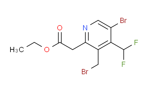 Ethyl 5-bromo-3-(bromomethyl)-4-(difluoromethyl)pyridine-2-acetate