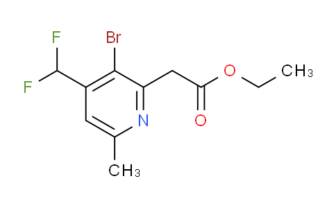 Ethyl 3-bromo-4-(difluoromethyl)-6-methylpyridine-2-acetate