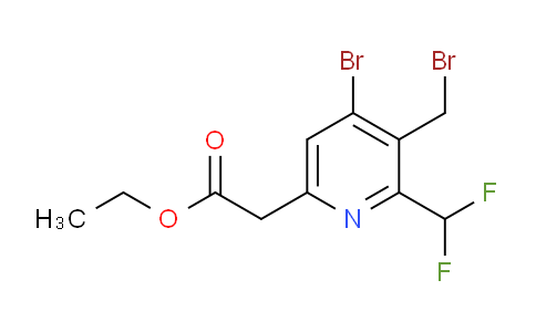Ethyl 4-bromo-3-(bromomethyl)-2-(difluoromethyl)pyridine-6-acetate