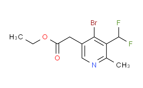 Ethyl 4-bromo-3-(difluoromethyl)-2-methylpyridine-5-acetate