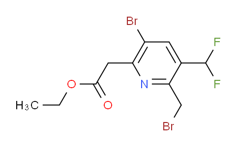 Ethyl 5-bromo-2-(bromomethyl)-3-(difluoromethyl)pyridine-6-acetate