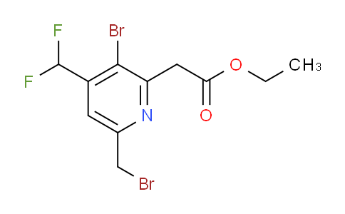 Ethyl 3-bromo-6-(bromomethyl)-4-(difluoromethyl)pyridine-2-acetate