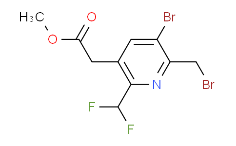 Methyl 3-bromo-2-(bromomethyl)-6-(difluoromethyl)pyridine-5-acetate