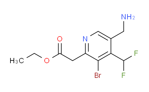 Ethyl 5-(aminomethyl)-3-bromo-4-(difluoromethyl)pyridine-2-acetate