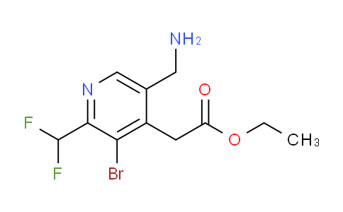 Ethyl 5-(aminomethyl)-3-bromo-2-(difluoromethyl)pyridine-4-acetate