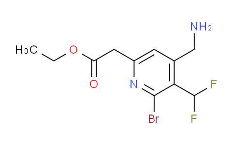 Ethyl 4-(aminomethyl)-2-bromo-3-(difluoromethyl)pyridine-6-acetate