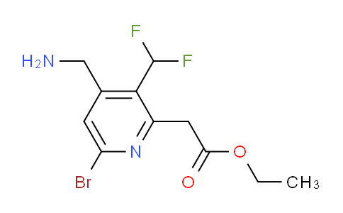 AM122351 | 1805039-66-0 | Ethyl 4-(aminomethyl)-6-bromo-3-(difluoromethyl)pyridine-2-acetate