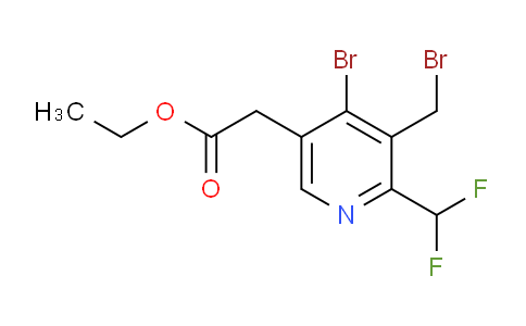 Ethyl 4-bromo-3-(bromomethyl)-2-(difluoromethyl)pyridine-5-acetate