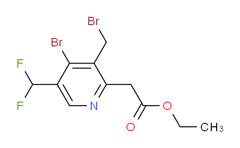 Ethyl 4-bromo-3-(bromomethyl)-5-(difluoromethyl)pyridine-2-acetate
