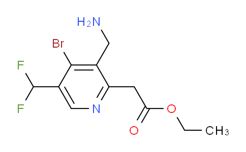 Ethyl 3-(aminomethyl)-4-bromo-5-(difluoromethyl)pyridine-2-acetate