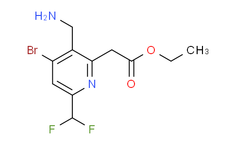 Ethyl 3-(aminomethyl)-4-bromo-6-(difluoromethyl)pyridine-2-acetate