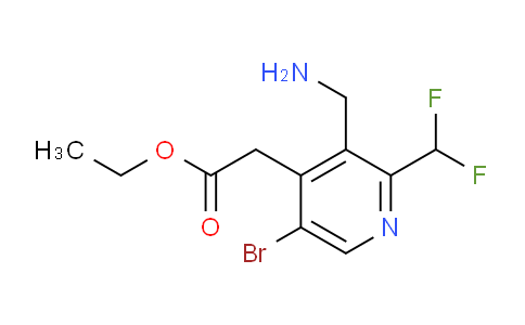 Ethyl 3-(aminomethyl)-5-bromo-2-(difluoromethyl)pyridine-4-acetate
