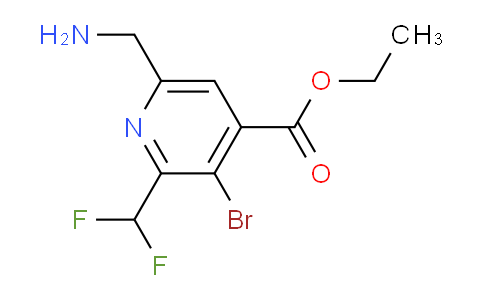 Ethyl 6-(aminomethyl)-3-bromo-2-(difluoromethyl)pyridine-4-carboxylate