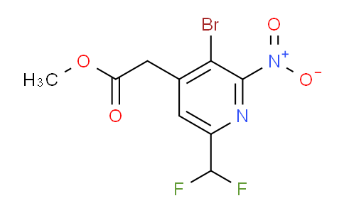 Methyl 3-bromo-6-(difluoromethyl)-2-nitropyridine-4-acetate