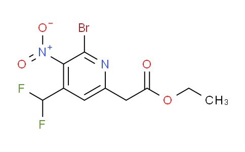 Ethyl 2-bromo-4-(difluoromethyl)-3-nitropyridine-6-acetate
