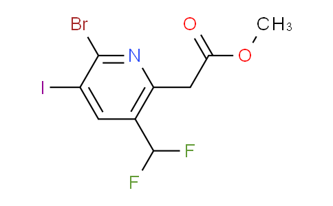 Methyl 2-bromo-5-(difluoromethyl)-3-iodopyridine-6-acetate