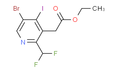 Ethyl 5-bromo-2-(difluoromethyl)-4-iodopyridine-3-acetate