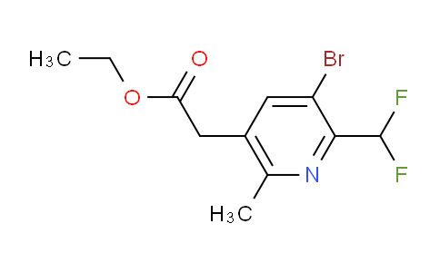 Ethyl 3-bromo-2-(difluoromethyl)-6-methylpyridine-5-acetate