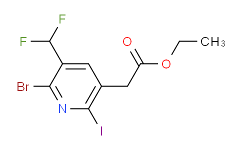 Ethyl 2-bromo-3-(difluoromethyl)-6-iodopyridine-5-acetate