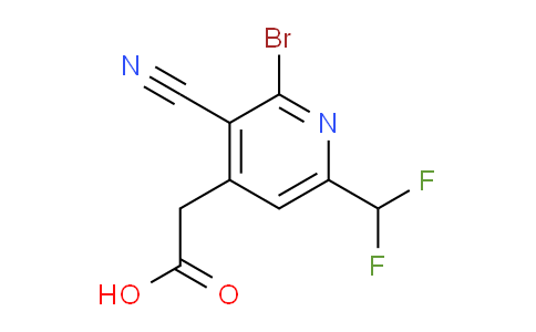 2-Bromo-3-cyano-6-(difluoromethyl)pyridine-4-acetic acid