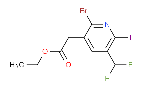 Ethyl 2-bromo-5-(difluoromethyl)-6-iodopyridine-3-acetate