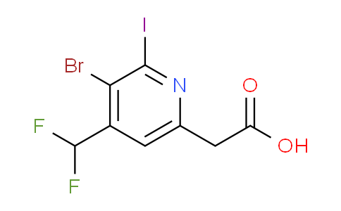 3-Bromo-4-(difluoromethyl)-2-iodopyridine-6-acetic acid