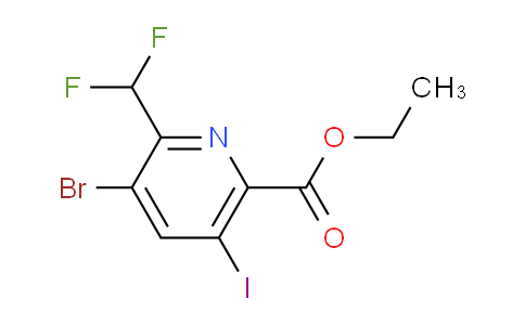 Ethyl 3-bromo-2-(difluoromethyl)-5-iodopyridine-6-carboxylate