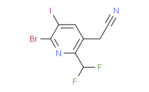 2-Bromo-6-(difluoromethyl)-3-iodopyridine-5-acetonitrile
