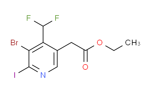 Ethyl 3-bromo-4-(difluoromethyl)-2-iodopyridine-5-acetate