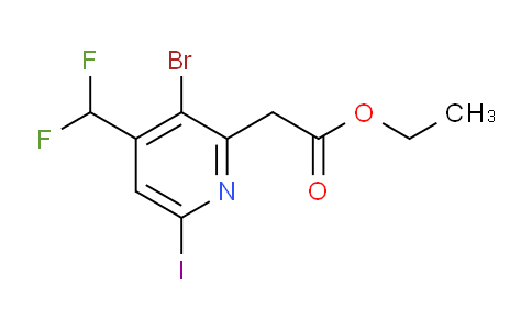 Ethyl 3-bromo-4-(difluoromethyl)-6-iodopyridine-2-acetate