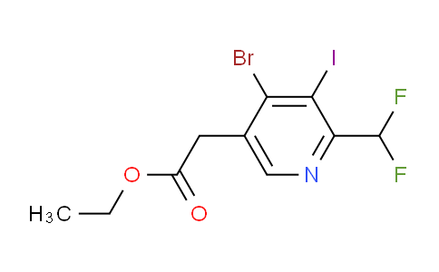 Ethyl 4-bromo-2-(difluoromethyl)-3-iodopyridine-5-acetate
