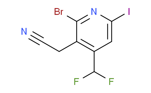 2-Bromo-4-(difluoromethyl)-6-iodopyridine-3-acetonitrile