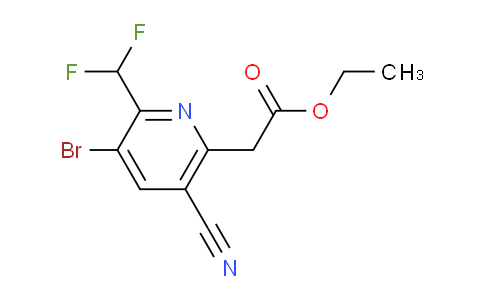 Ethyl 3-bromo-5-cyano-2-(difluoromethyl)pyridine-6-acetate