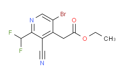 Ethyl 5-bromo-3-cyano-2-(difluoromethyl)pyridine-4-acetate