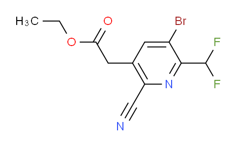 Ethyl 3-bromo-6-cyano-2-(difluoromethyl)pyridine-5-acetate