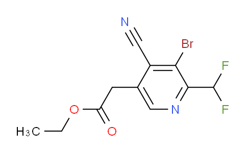 Ethyl 3-bromo-4-cyano-2-(difluoromethyl)pyridine-5-acetate