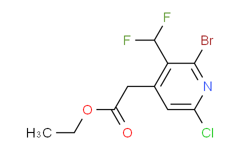 Ethyl 2-bromo-6-chloro-3-(difluoromethyl)pyridine-4-acetate