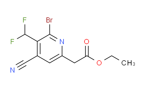 Ethyl 2-bromo-4-cyano-3-(difluoromethyl)pyridine-6-acetate