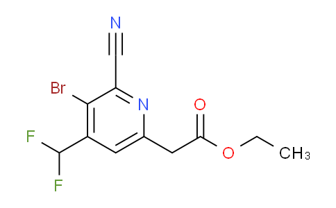 Ethyl 3-bromo-2-cyano-4-(difluoromethyl)pyridine-6-acetate