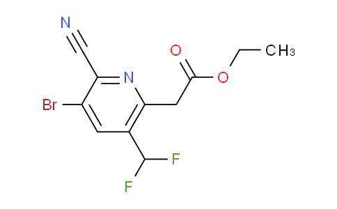 AM127549 | 1804633-71-3 | Ethyl 3-bromo-2-cyano-5-(difluoromethyl)pyridine-6-acetate