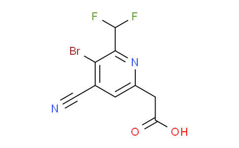 3-Bromo-4-cyano-2-(difluoromethyl)pyridine-6-acetic acid