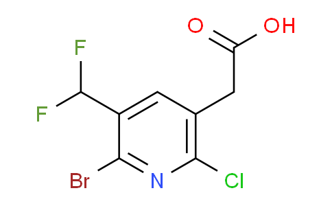 2-Bromo-6-chloro-3-(difluoromethyl)pyridine-5-acetic acid