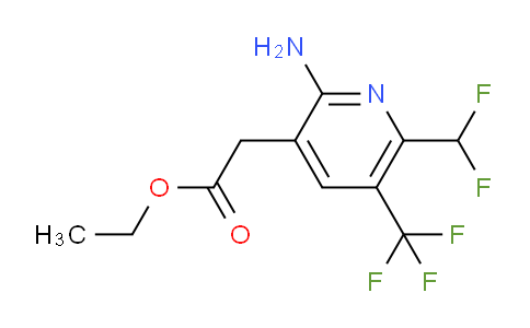 Ethyl 2-amino-6-(difluoromethyl)-5-(trifluoromethyl)pyridine-3-acetate