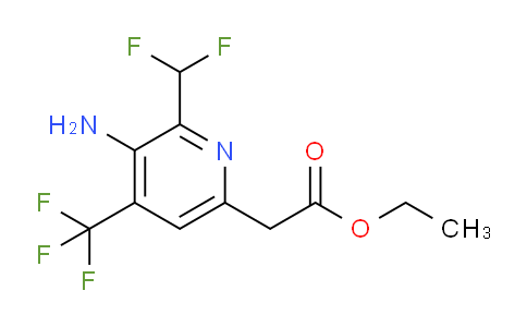 Ethyl 3-amino-2-(difluoromethyl)-4-(trifluoromethyl)pyridine-6-acetate