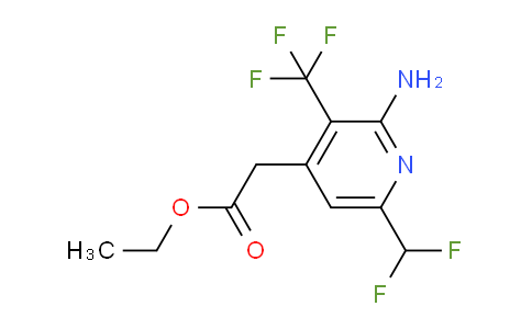Ethyl 2-amino-6-(difluoromethyl)-3-(trifluoromethyl)pyridine-4-acetate