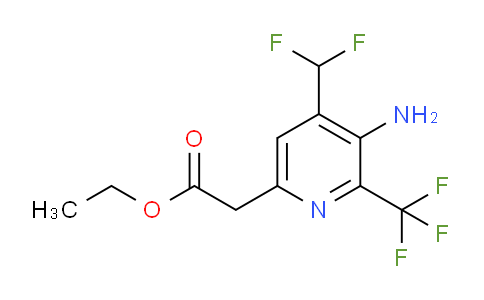 Ethyl 3-amino-4-(difluoromethyl)-2-(trifluoromethyl)pyridine-6-acetate
