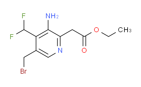 Ethyl 3-amino-5-(bromomethyl)-4-(difluoromethyl)pyridine-2-acetate